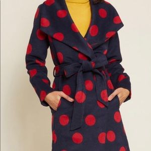 Polka Dot winter coat from ModCloth size small
